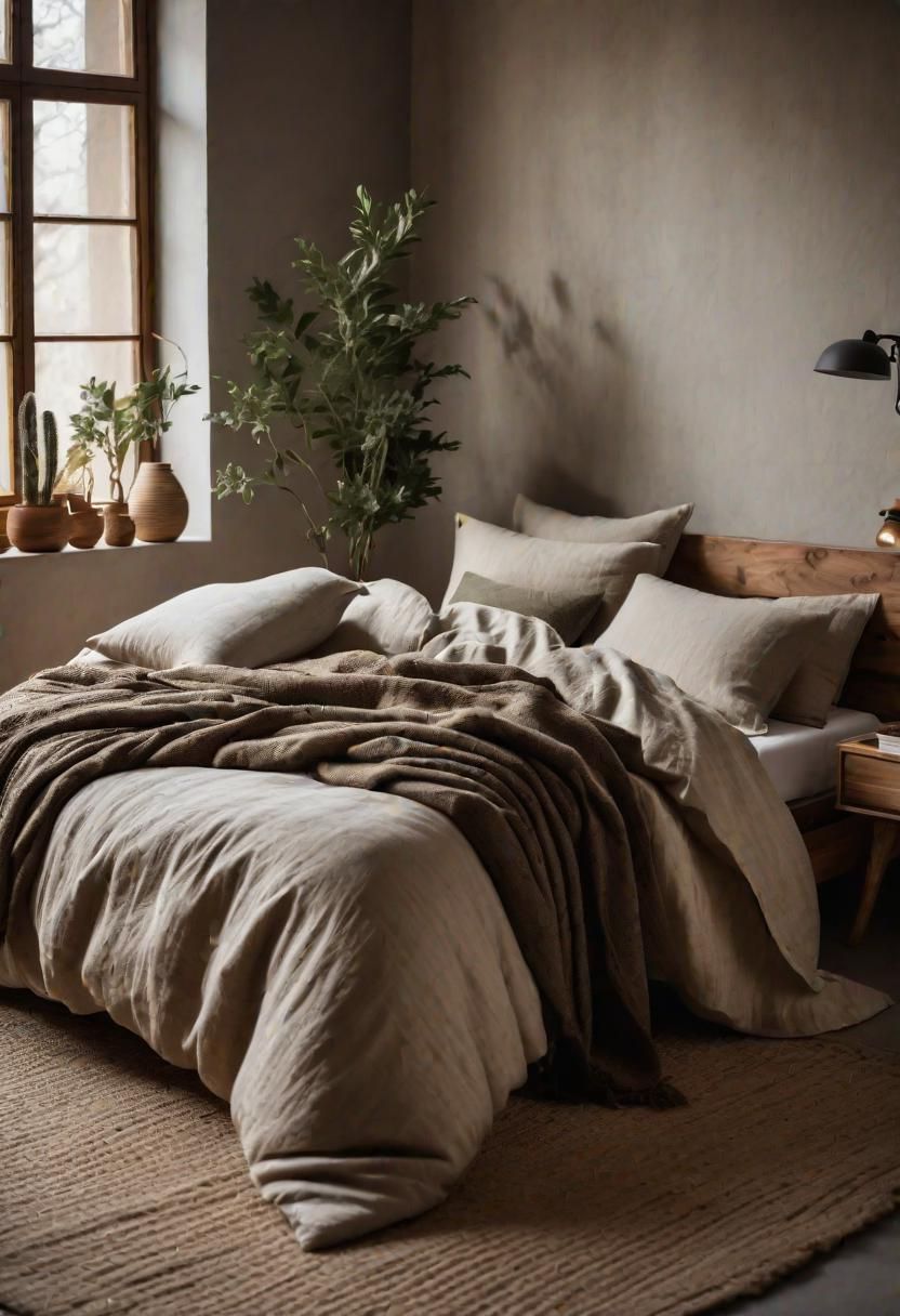 36 Earthy Bedroom Ideas for a Serene Space 12 5. Natural Bedding Sets Collection-1