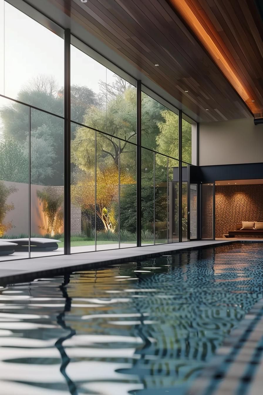 15 Modern Pool Designs Transforming Your Backyard 31 11. Glass-Walled Indoor-Outdoor Pool Concept-2