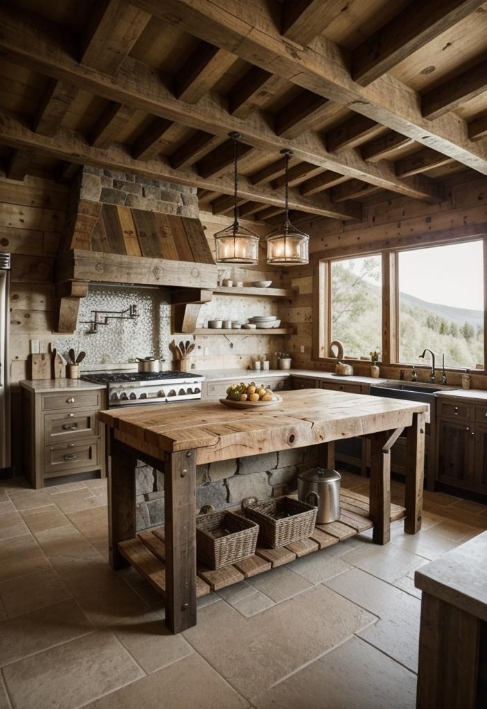 5. Rustic Wood & Stone Island-2