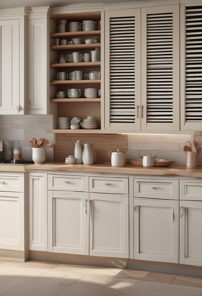 20. Coastal Louvered Kitchen Cabinets-0