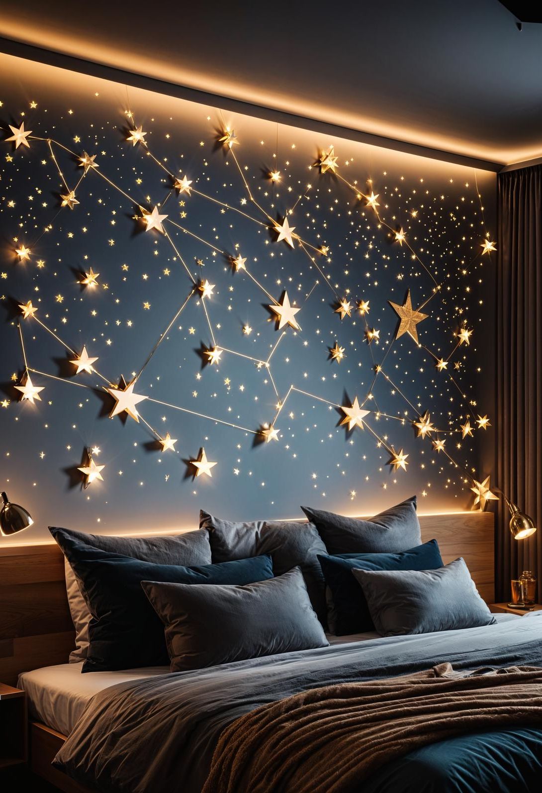 35 Super Cute Bedroom Decor Ideas to Spark Creativity 46 35. Celestial Zodiac Wall Lights-0