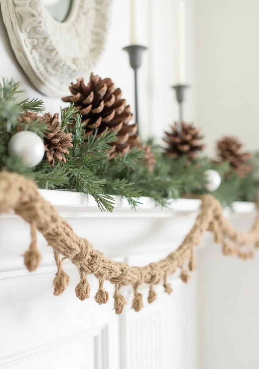 20 Minimalist Christmas Decor Ideas You’ll Love in 2025 20 8. Rustic Holiday Mantel Decor-1