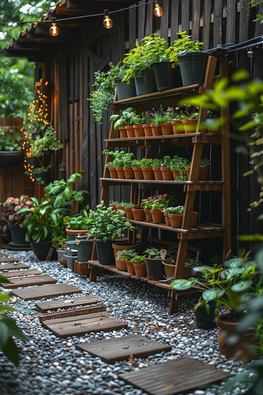 15 Creative and Stunning Small Garden Ideas 41 15. Tiered Herb Garden Design-0
