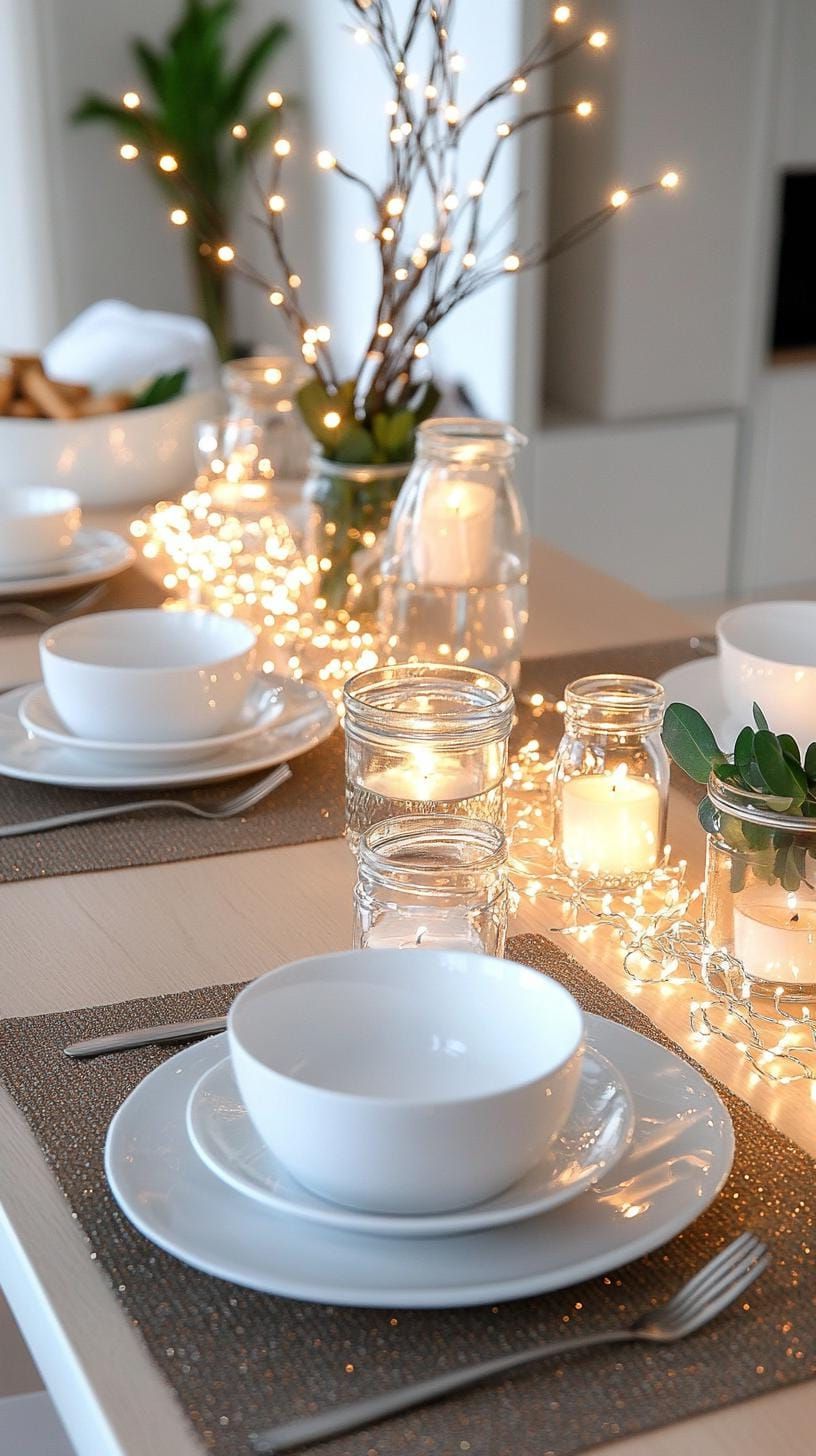 3. Sparkling Fairy Light-Adorned Christmas Table for a Cozy Ambiance-0