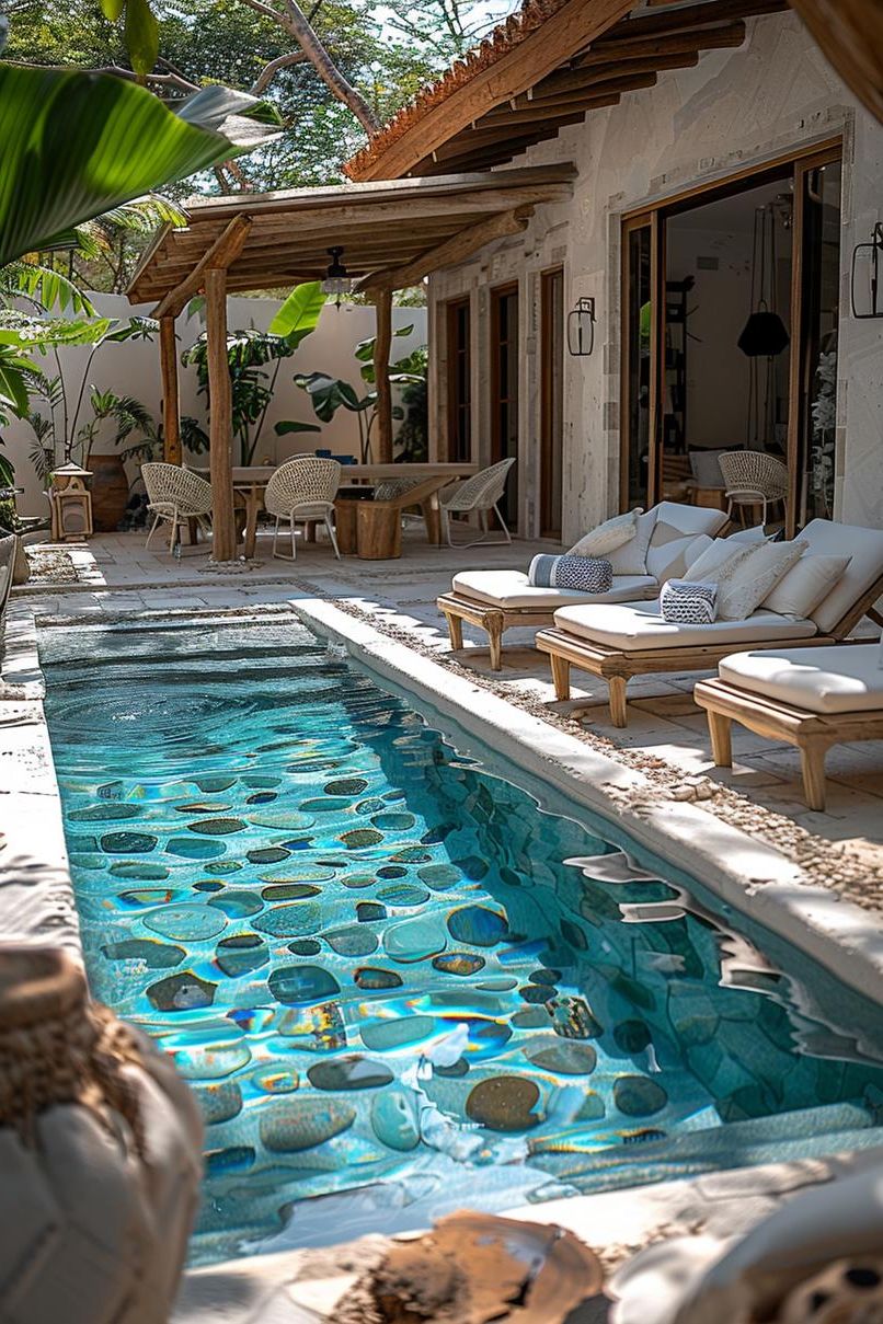 21 Stunning Small Pool Design Ideas For Tiny Backyards 54 19. Coastal Oasis Pool Design-2