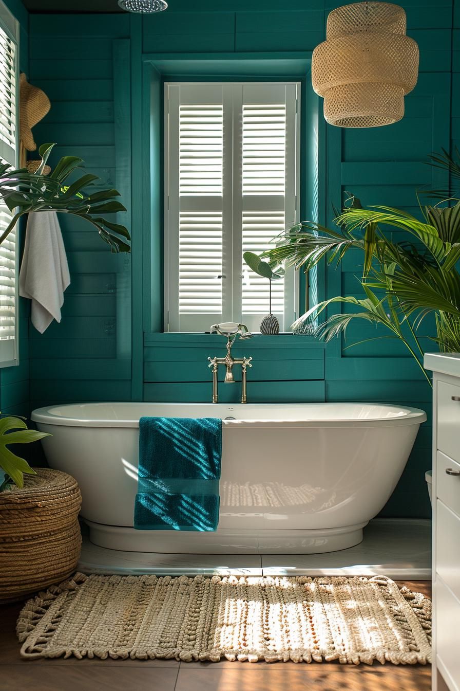 4. Teal Dream: Lively Bathroom Vibes-0