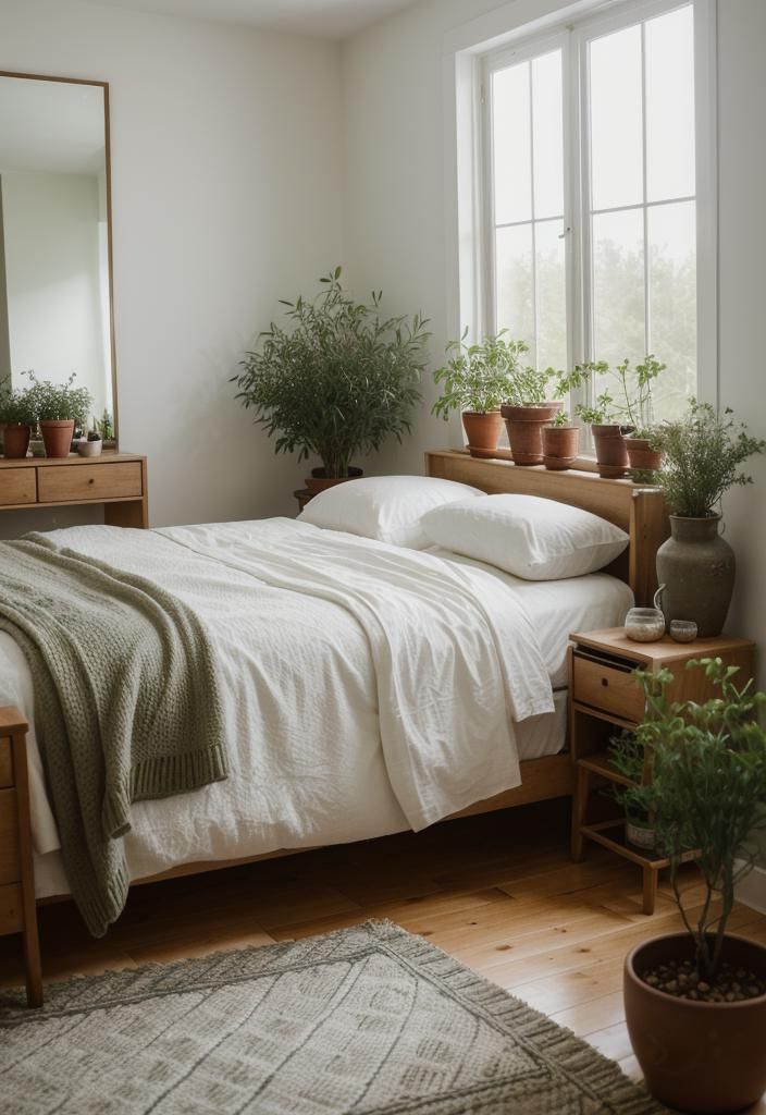 36 Earthy Bedroom Ideas for a Serene Space 48 26. Herbal Bedroom Accents-1