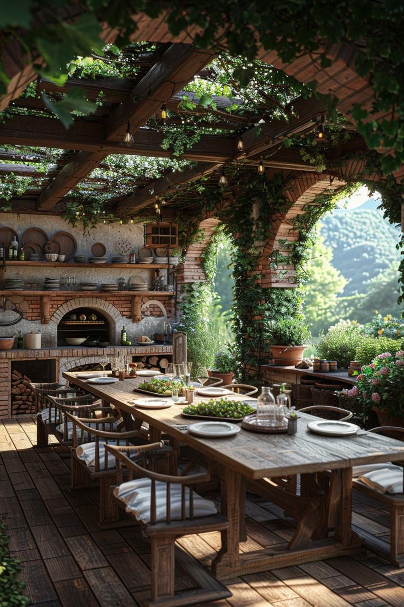 21 Stunning Outdoor Kitchen Patio Ideas (NEW) 52 19. Rustic Italian Outdoor Kitchen Retreat-1