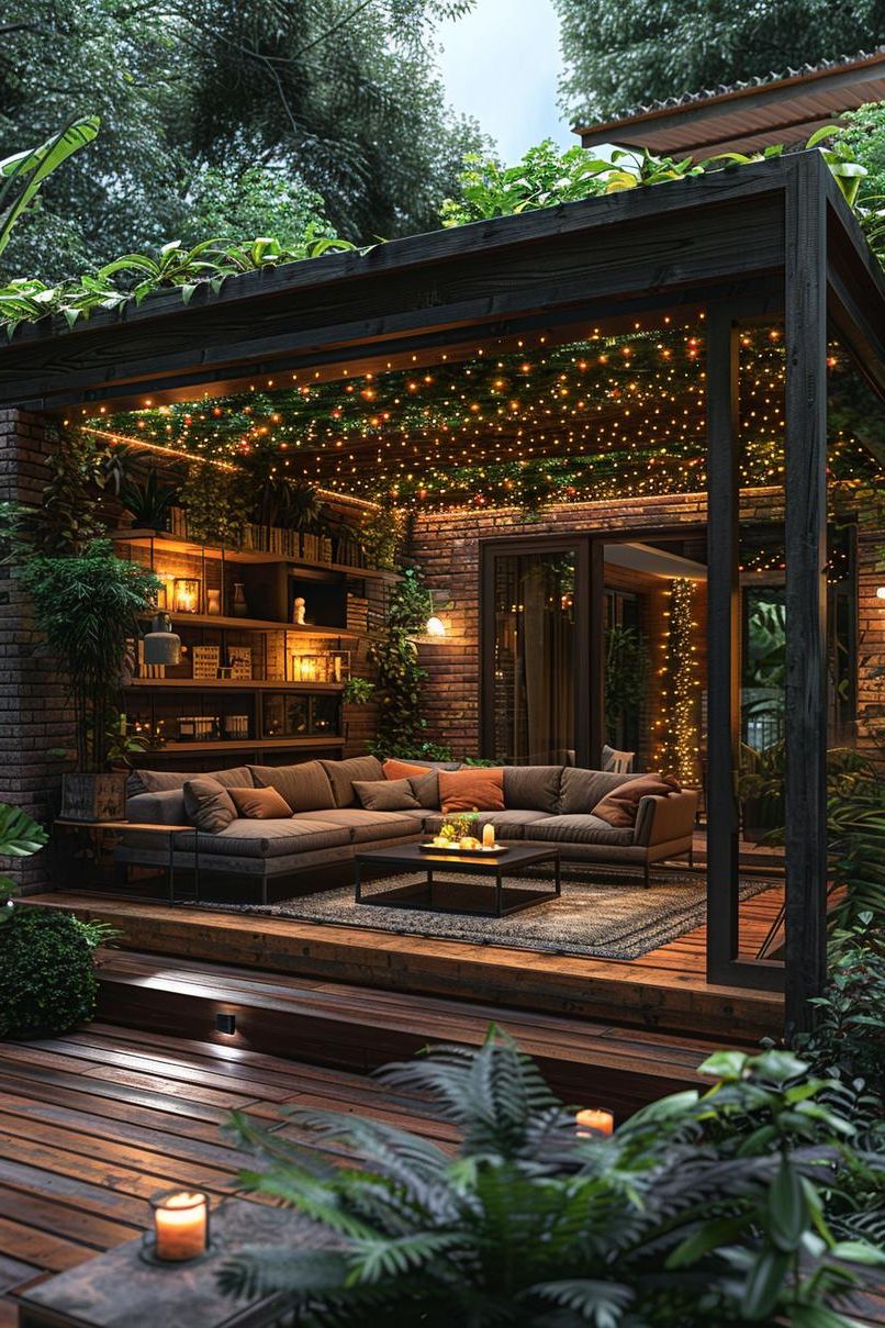 19 Unique Patio Roof Extension Ideas For A Stunning Backyard 3 1. Enchanting Fairy Light Canopy Ideas-0
