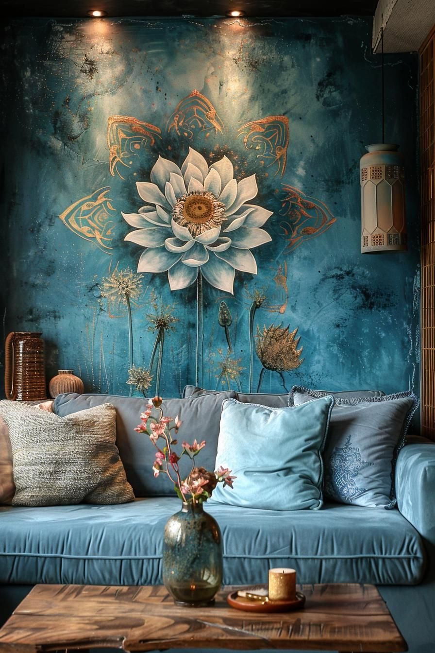 22. Mandala Mural for Boho Bedroom-2