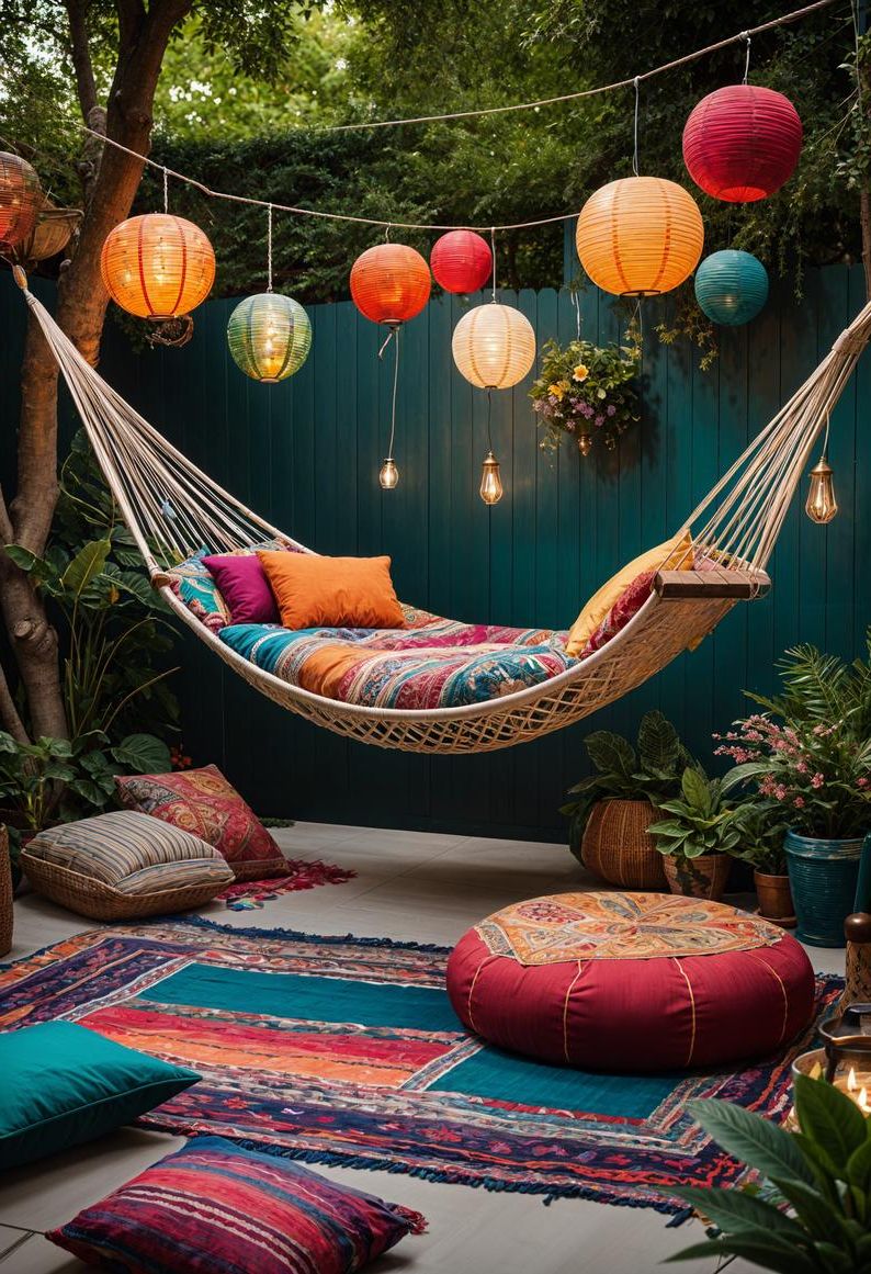 25 Stunning Small Garden Layout Ideas 21 9. Boho Garden Oasis Design-1