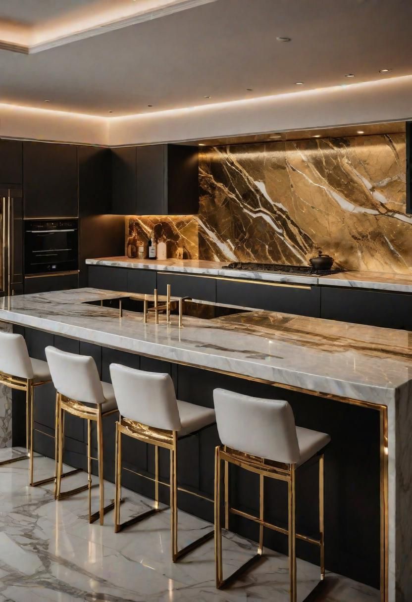 12. Luxurious Marble Countertops: Gold Veining-0