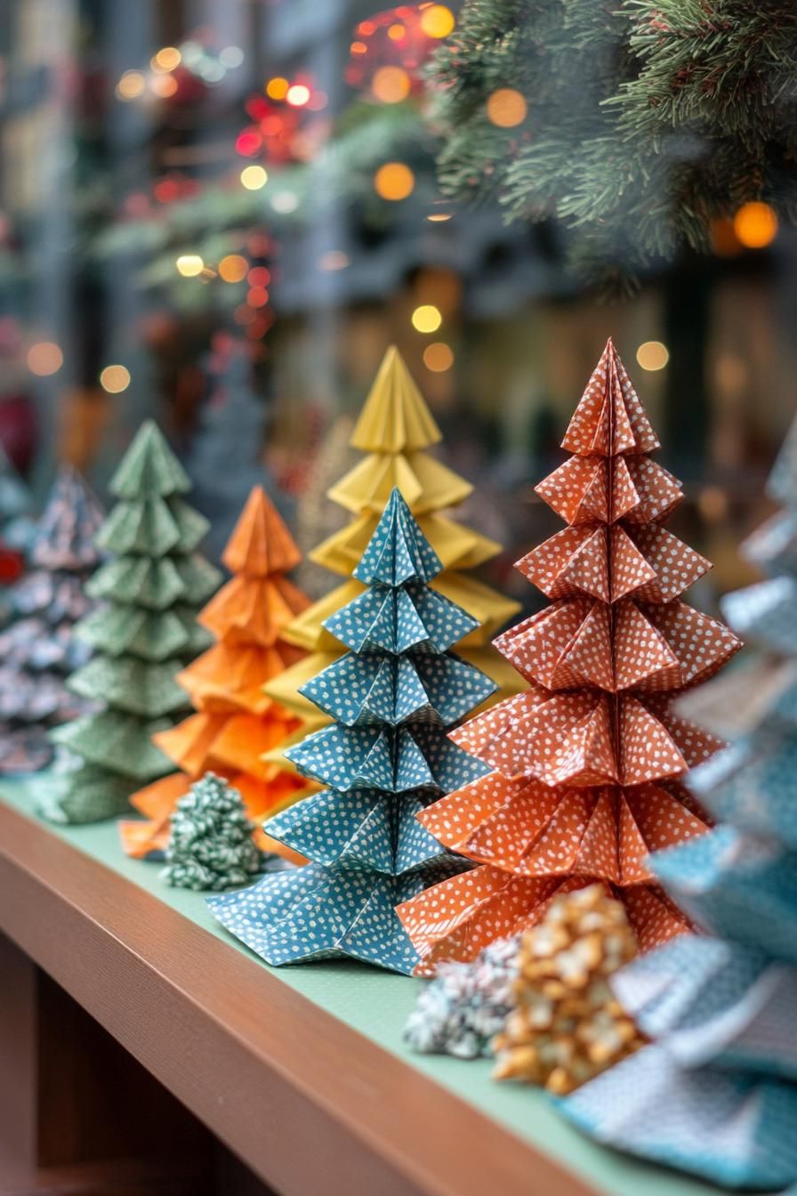 13. Patterned Paper Origami Christmas Trees-0