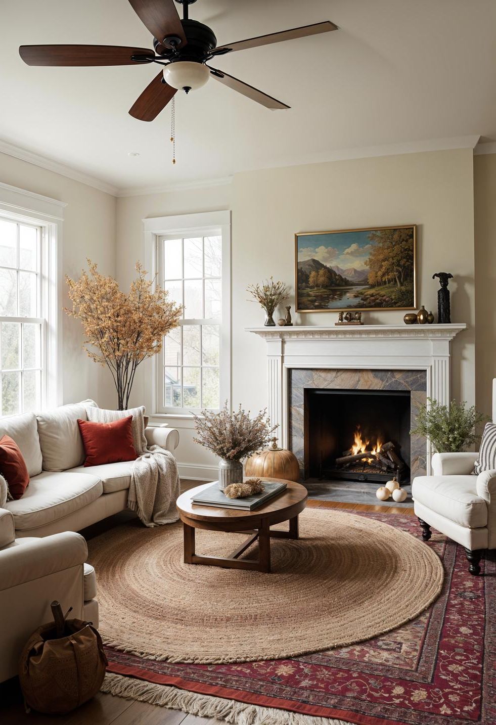 15 Cozy Fall Decor Ideas for Your Home 37 13. Layered Rug Styling Tips-2