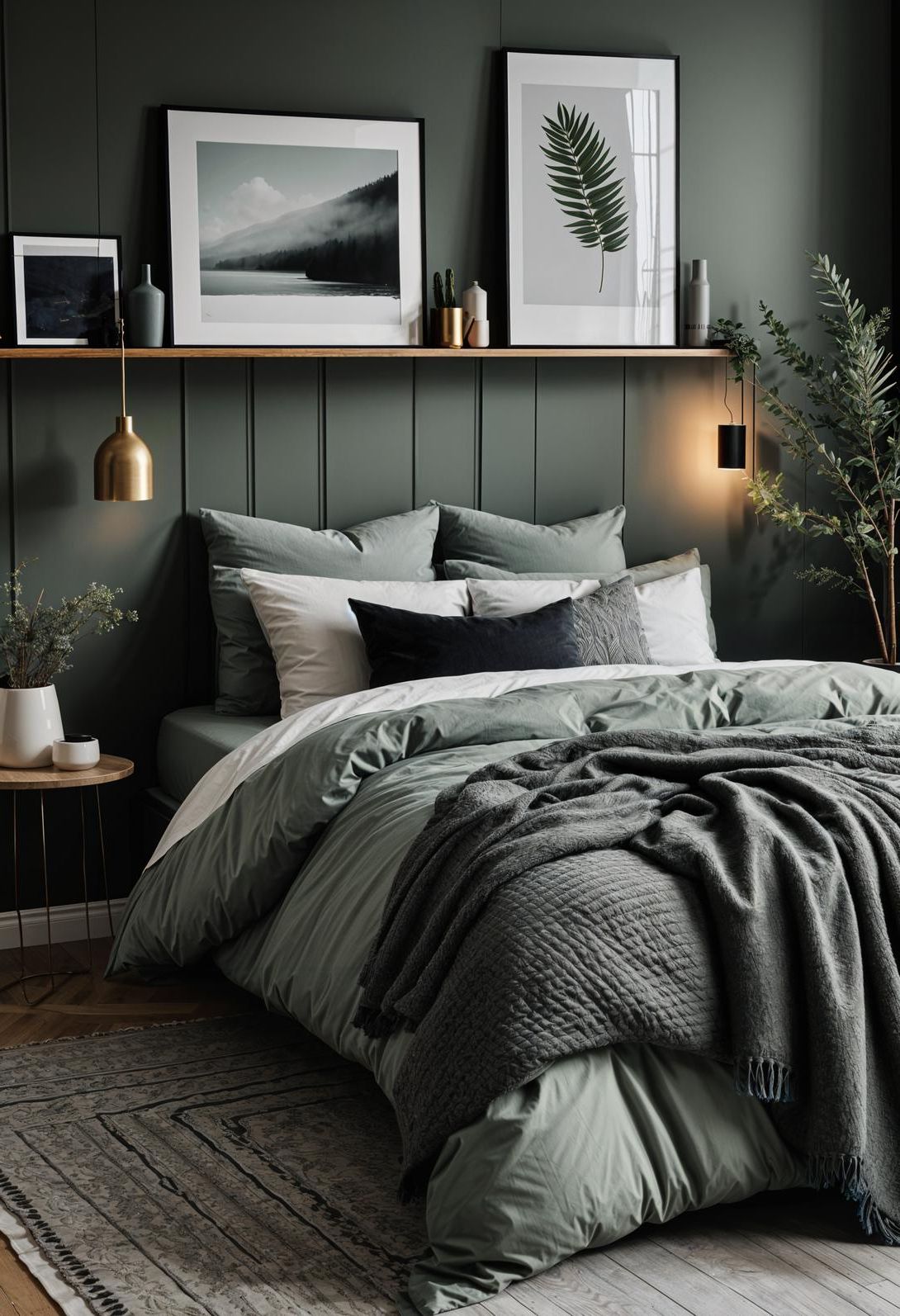 9. Scandinavian Sage & Charcoal Bedroom-0