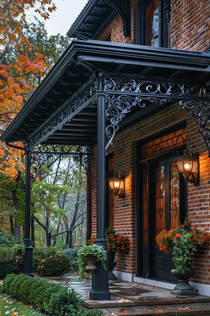 19 Unique Patio Roof Extension Ideas For A Stunning Backyard 18 6. Metal Awning with Climbing Plants-0