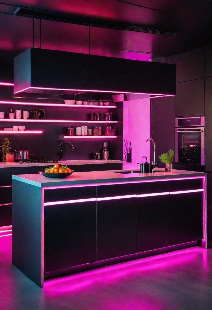 30. Neon Accents in Monochrome Kitchen-0