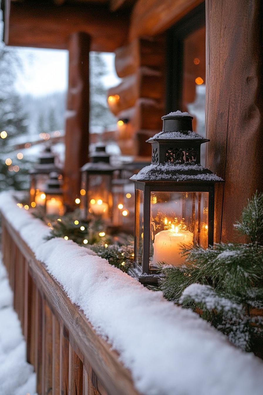 21 Cozy Mountain Lodge Christmas Decor Ideas 17 7. Festive Mountain Lodge Lanterns-0