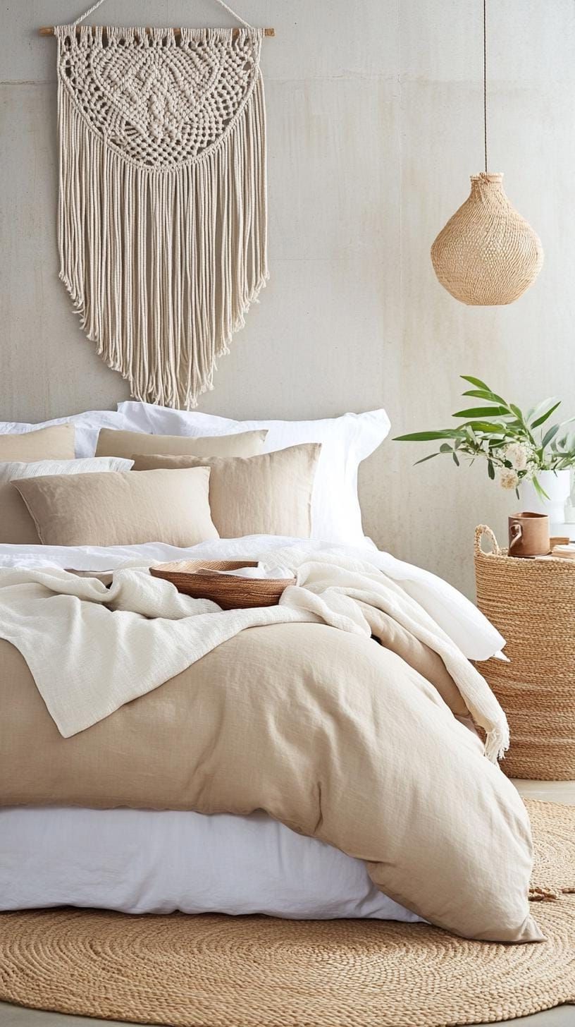 3. Macramé Backdrops and Neutral Bedding-2