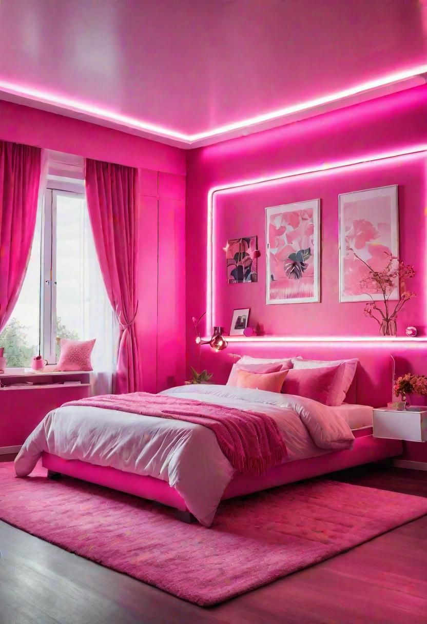 63 Luxurious Pink Bedrooms to Warm Up Your Space 11 9. Teen Bubblegum Pink Bedroom-0