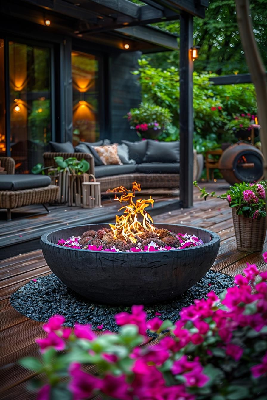 13. Garden Planter Fire Pit Ideas-1