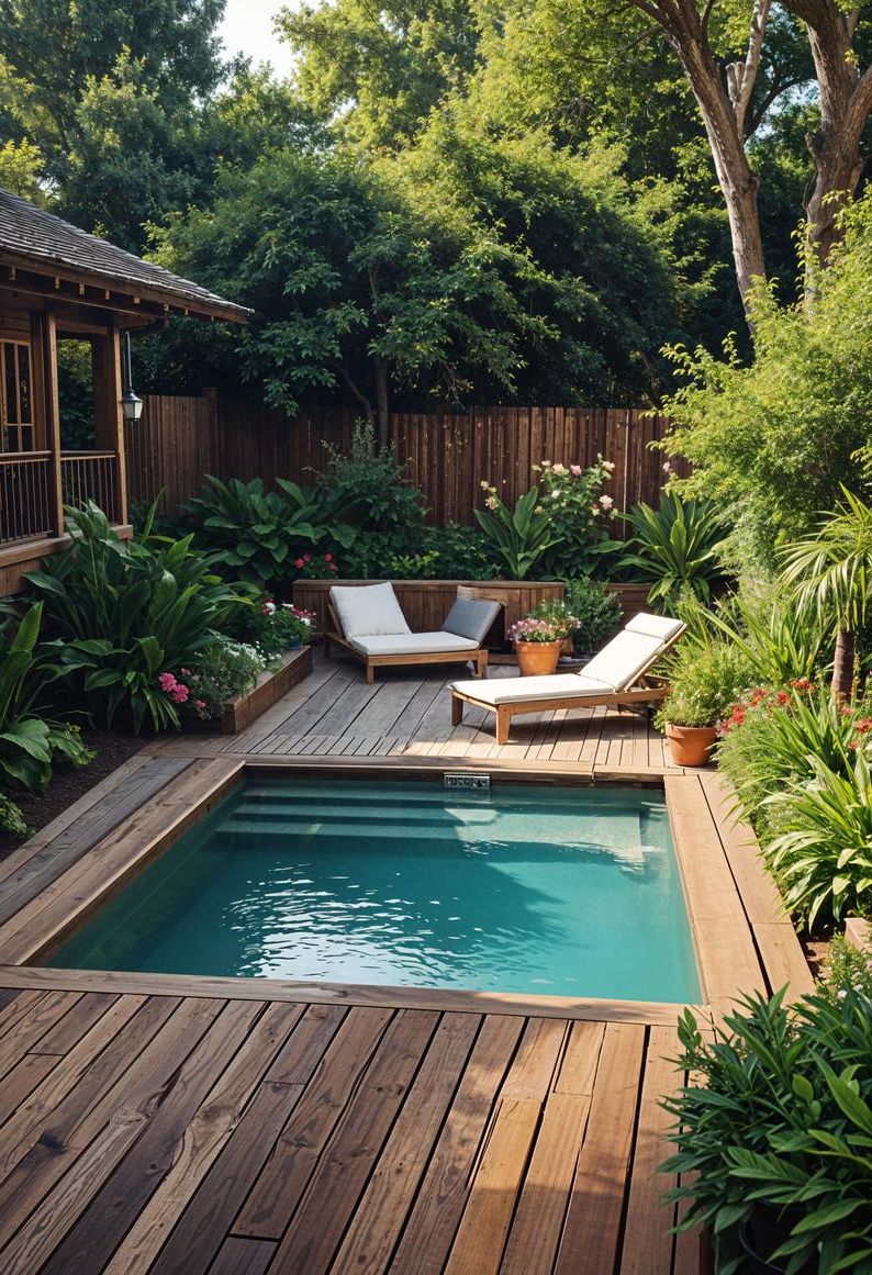 21 Stunning Small Pool Design Ideas For Tiny Backyards 12 4. Rustic Farmhouse Pool Design Inspiration-1