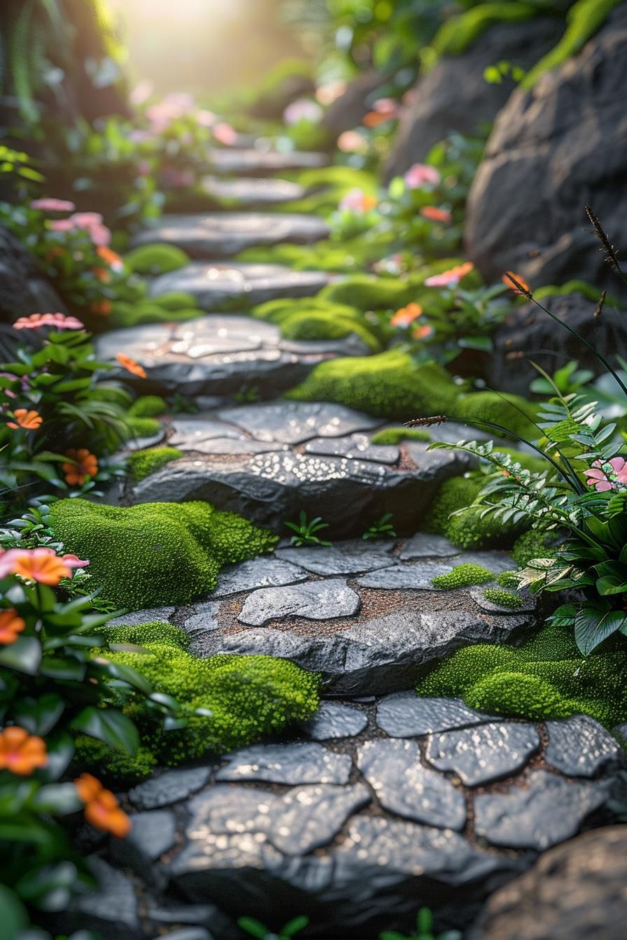 21 Small Flagstone Patio Ideas You’ll Love 54 19. Enchanted Woodland Flagstone Patio-1