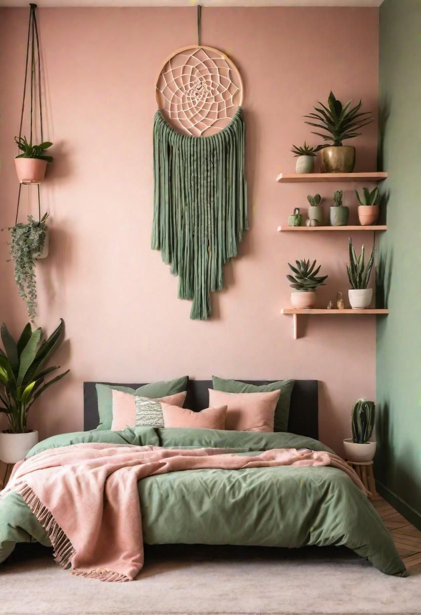 1. Green & Blush Wall Decor-2