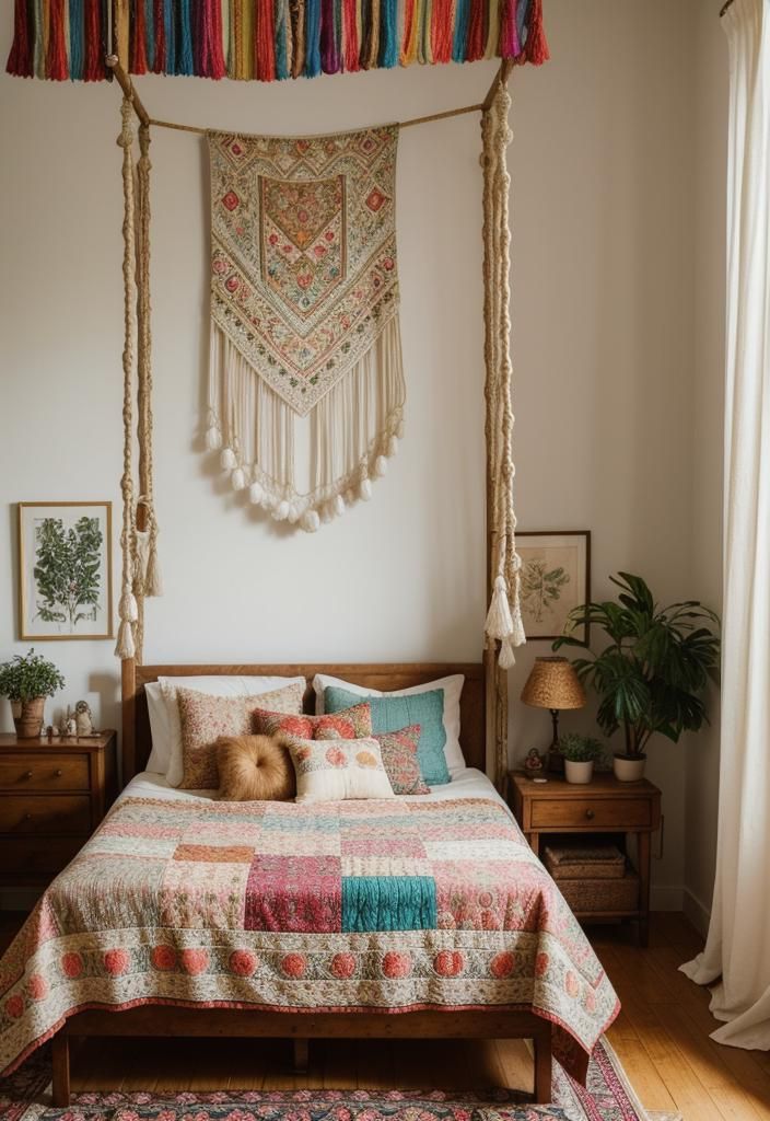 1. Vintage Bohemian Bedroom Style-2