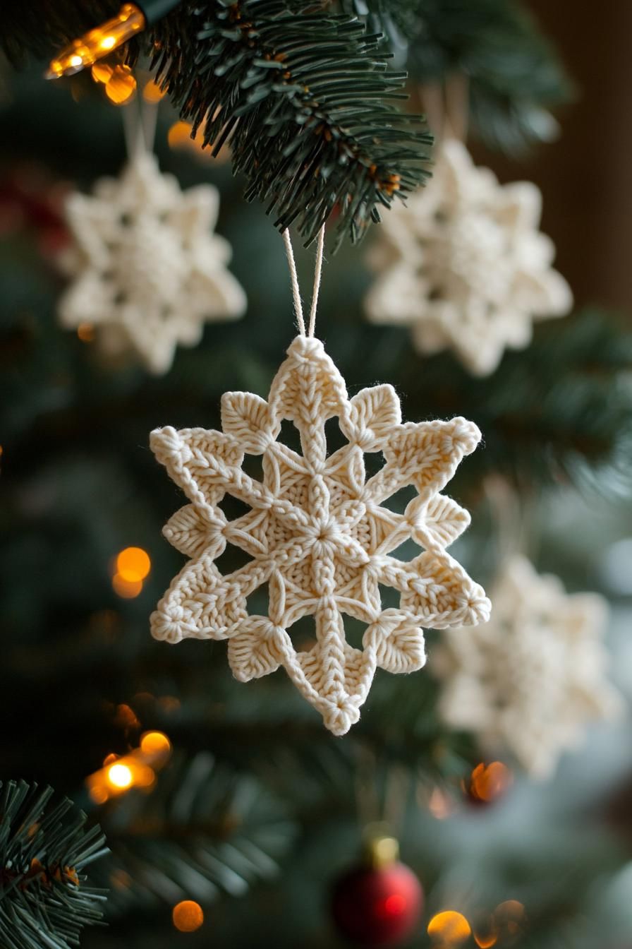 19 Unique Boho Christmas Decor Ideas 20 7. Boho Snowflake Ornaments-0