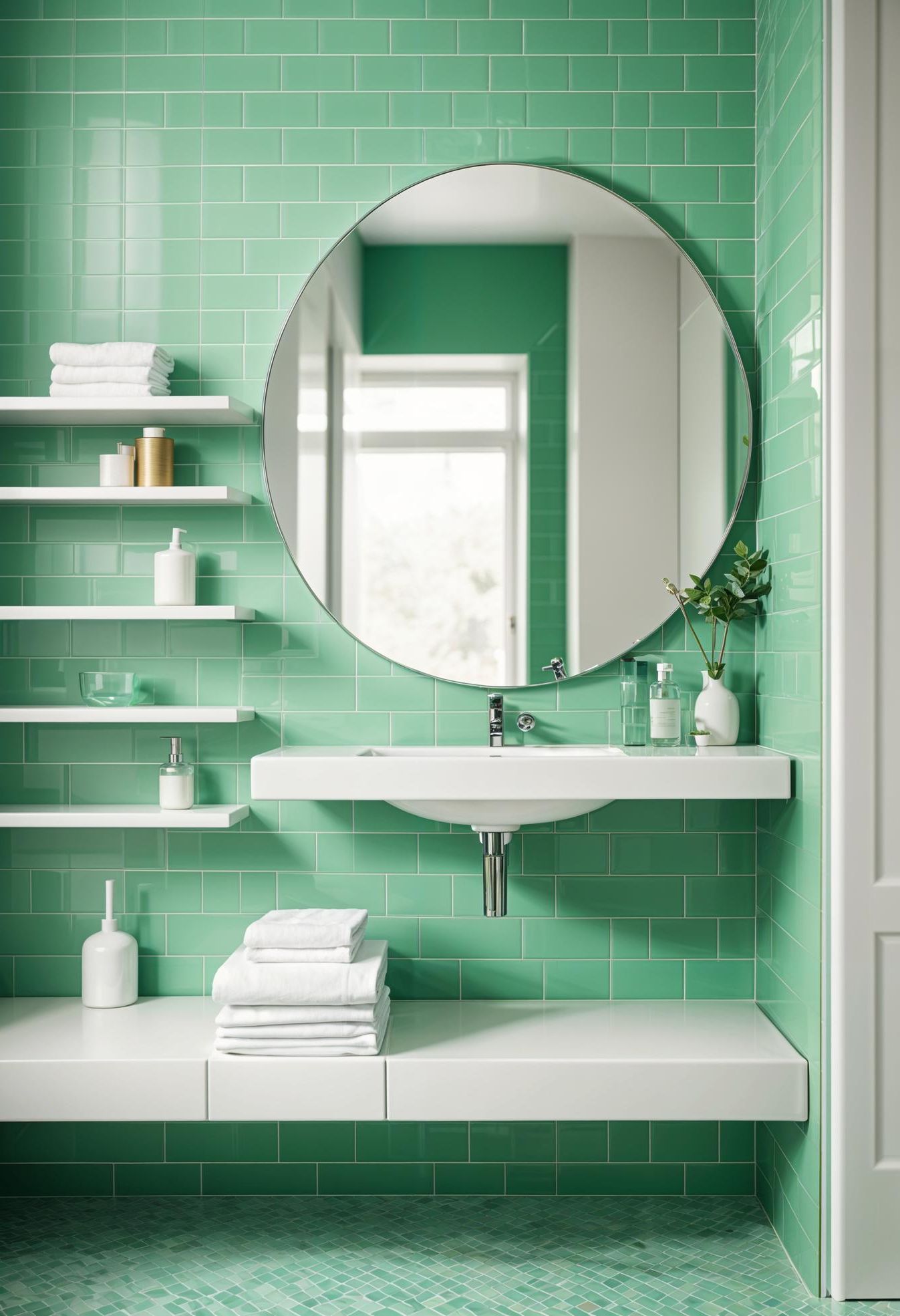 4. Sleek Mint Green Bathroom Refresh-0
