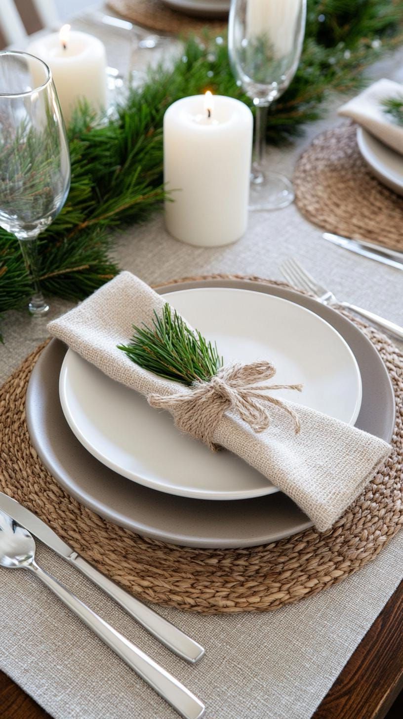 8. Monochromatic Gray and White Scandinavian-Inspired Christmas Table-0