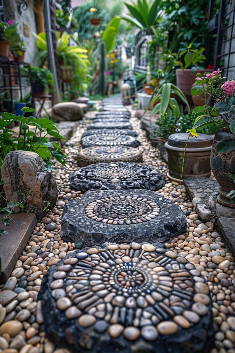 15 Budget-Friendly Small Patio Ideas You’ll Love 22 10. Budget-Friendly Pebble Mosaic Stepping Stones-1