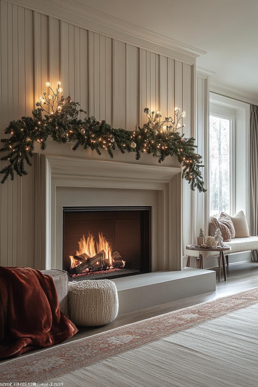 13. Festive Fireplace Garland Display-1