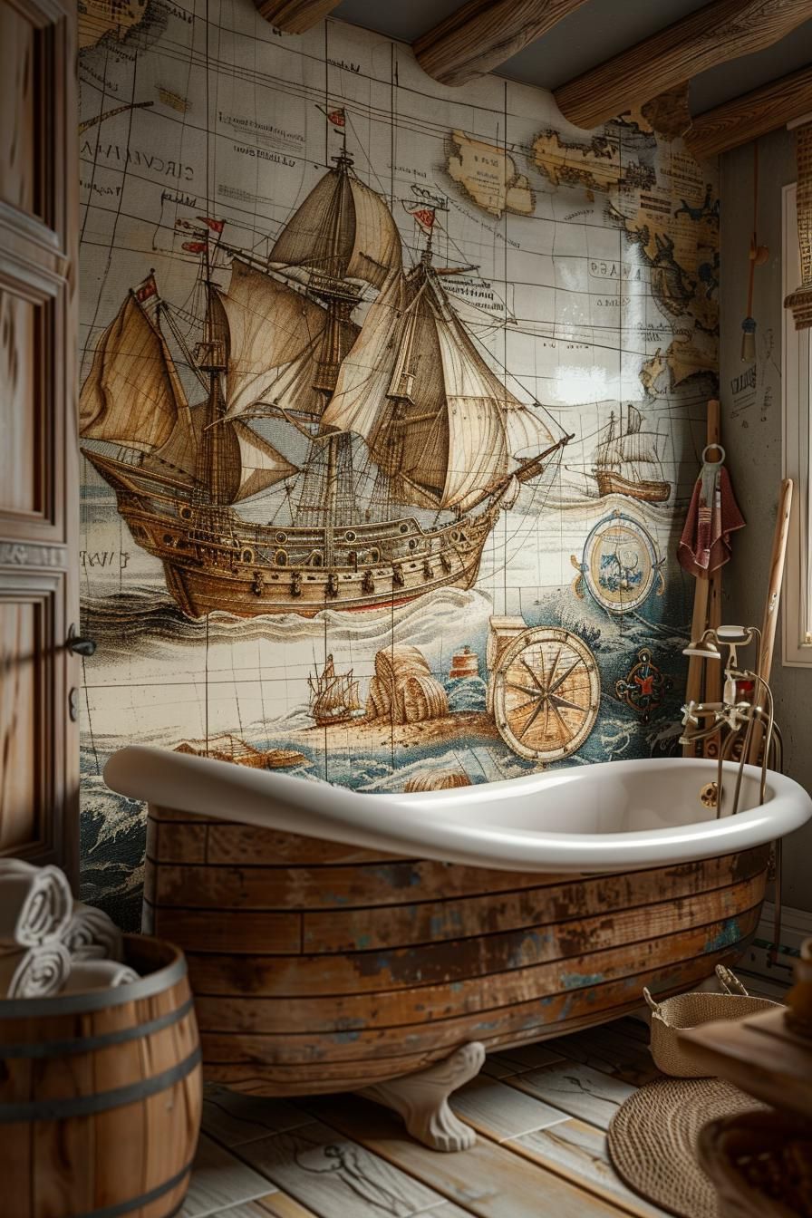 14. Pirate-Themed Coastal Kids' Bathroom-1