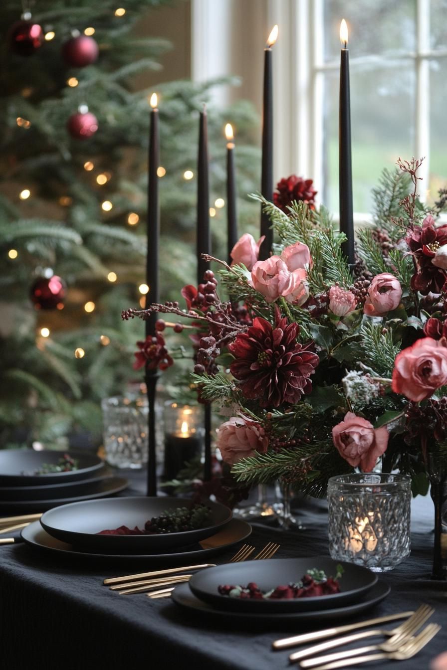 7. Black & Gold Christmas Tablescapes-3