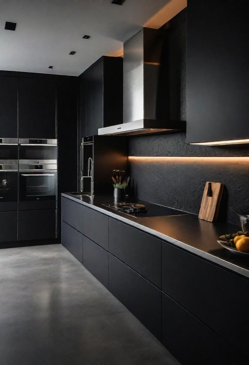 24. Modern Matte Black Kitchen Design-0