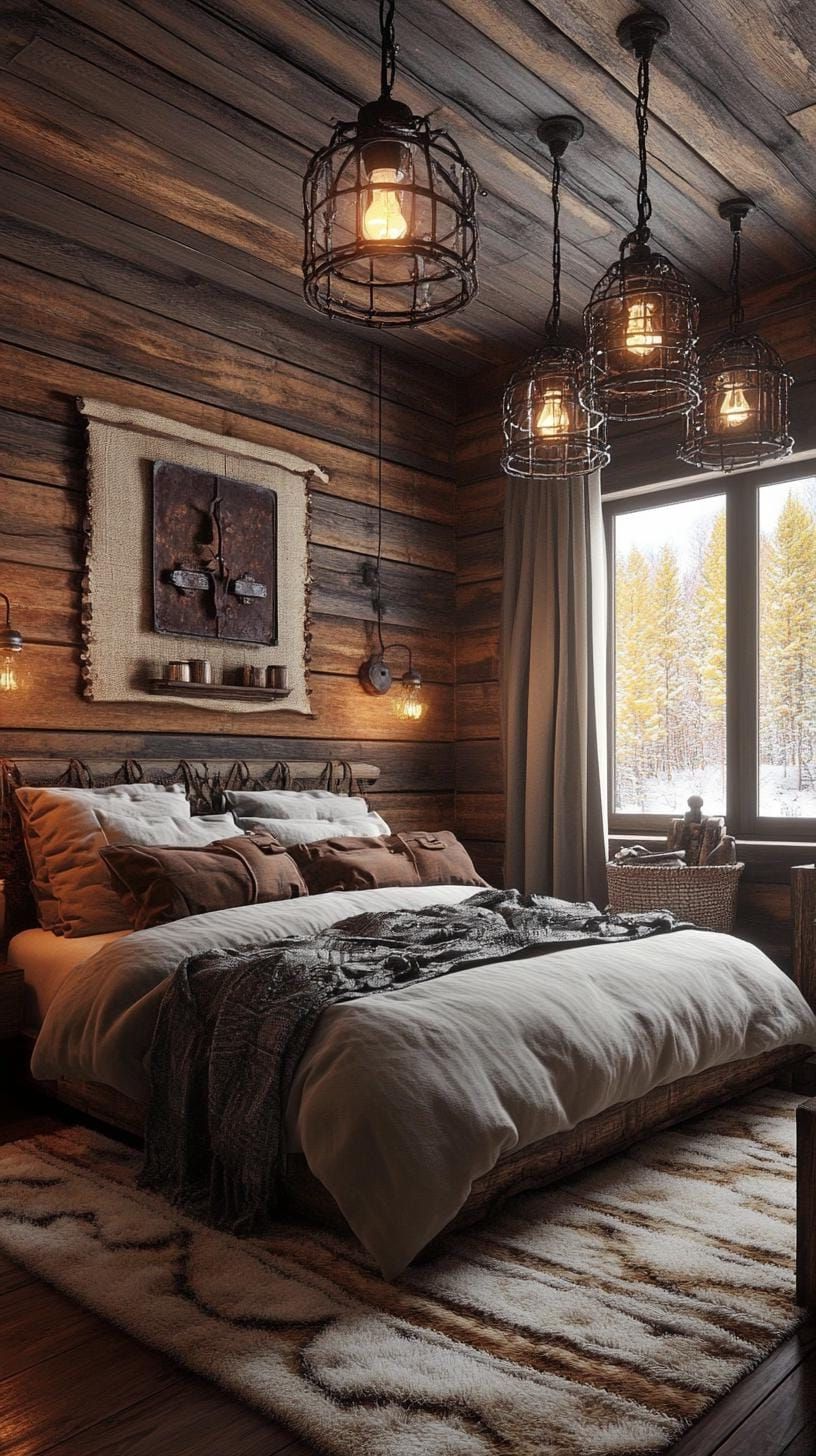 21 Stunning Western Boho Bedroom Ideas To Inspire You 32 9. Achieve an air of mystery with a warm, ambient glow via pendant lights made from upcycled rustic metals-2