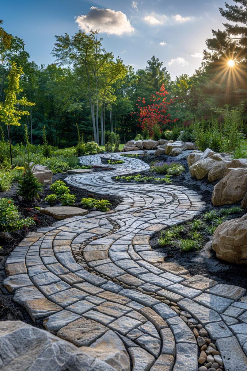 23 Gorgeous Paver Patio Ideas You Must See 60 22. Illusionary Paver Patio Design-2