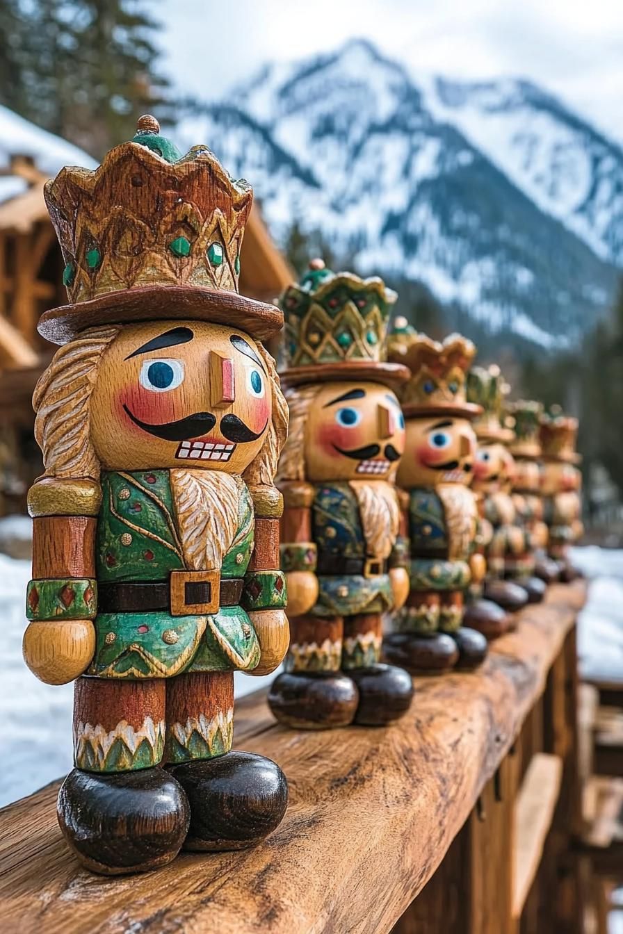 21 Cozy Mountain Lodge Christmas Decor Ideas 33 13. Wooden Nutcrackers for Mountain Lodge-1