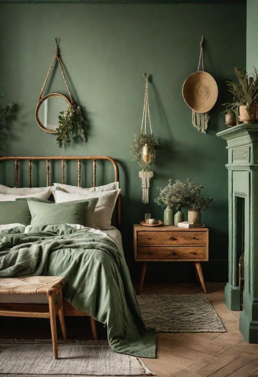 22. Upcycled Charm: Reimagine old furniture into sage-painted pieces for a personalized touch-1