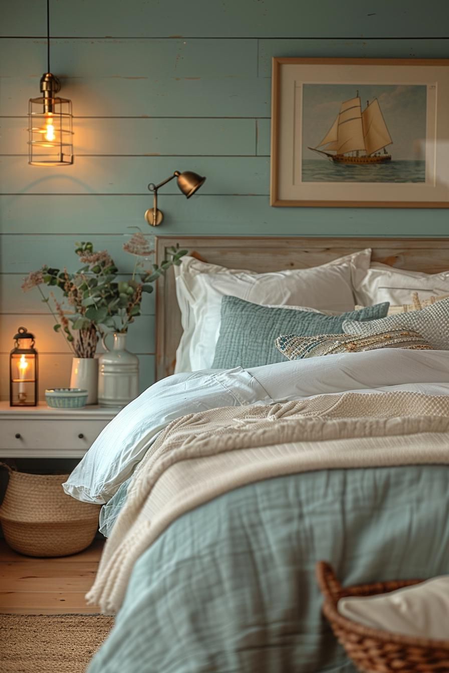 15 Aesthetic Coastal Bedroom Ideas For A Dreamy Retreat 9 3. Nautical Vintage Bedside Lamps-1