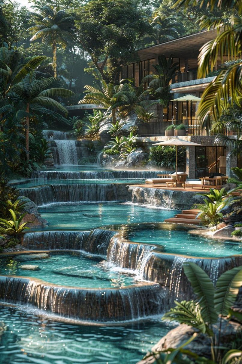 15 Modern Pool Designs Transforming Your Backyard 26 10. Cascading Waters in Modern Pools-0