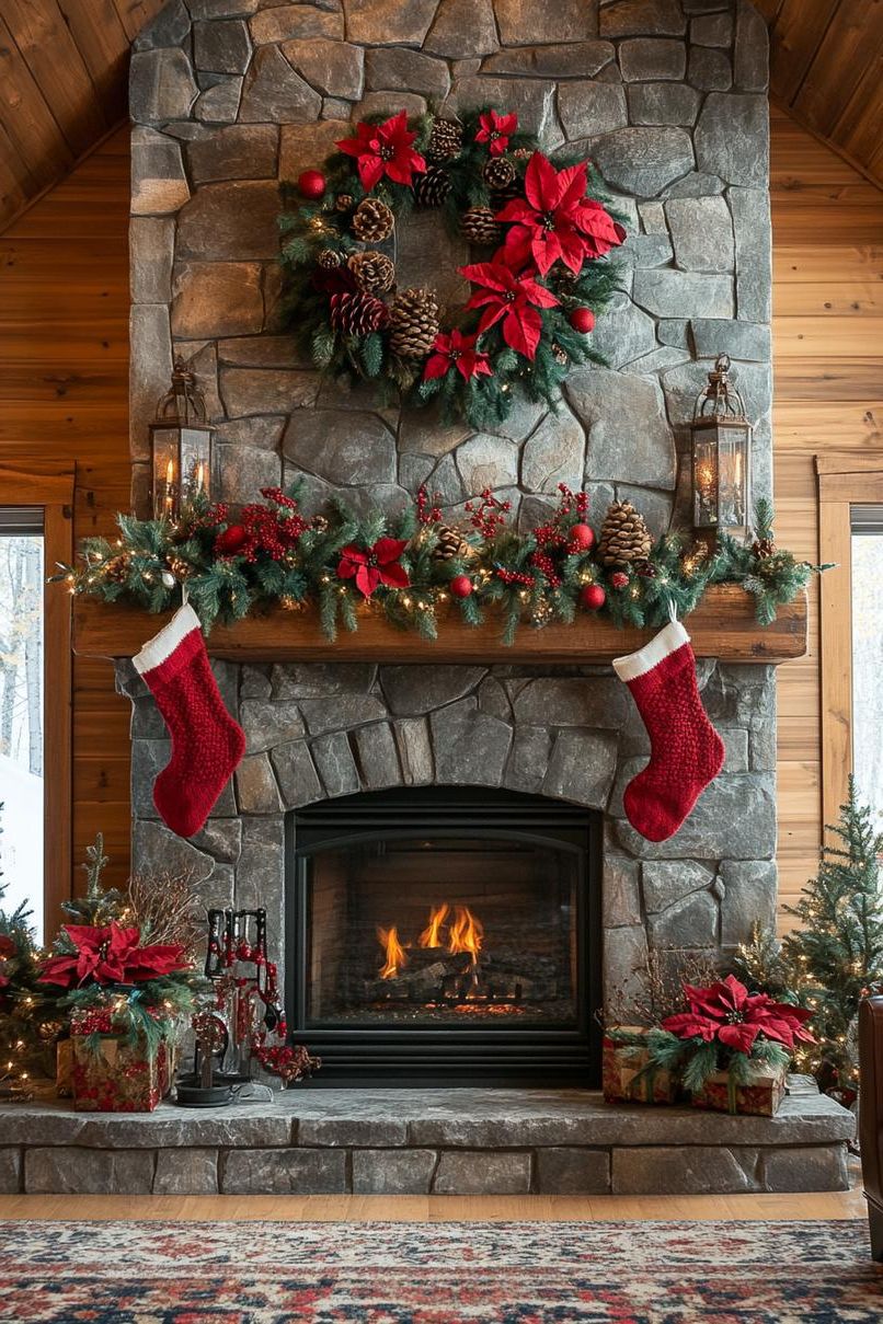21 Cozy Mountain Lodge Christmas Decor Ideas 36 14. Cozy Knitted Garland for Christmas-2