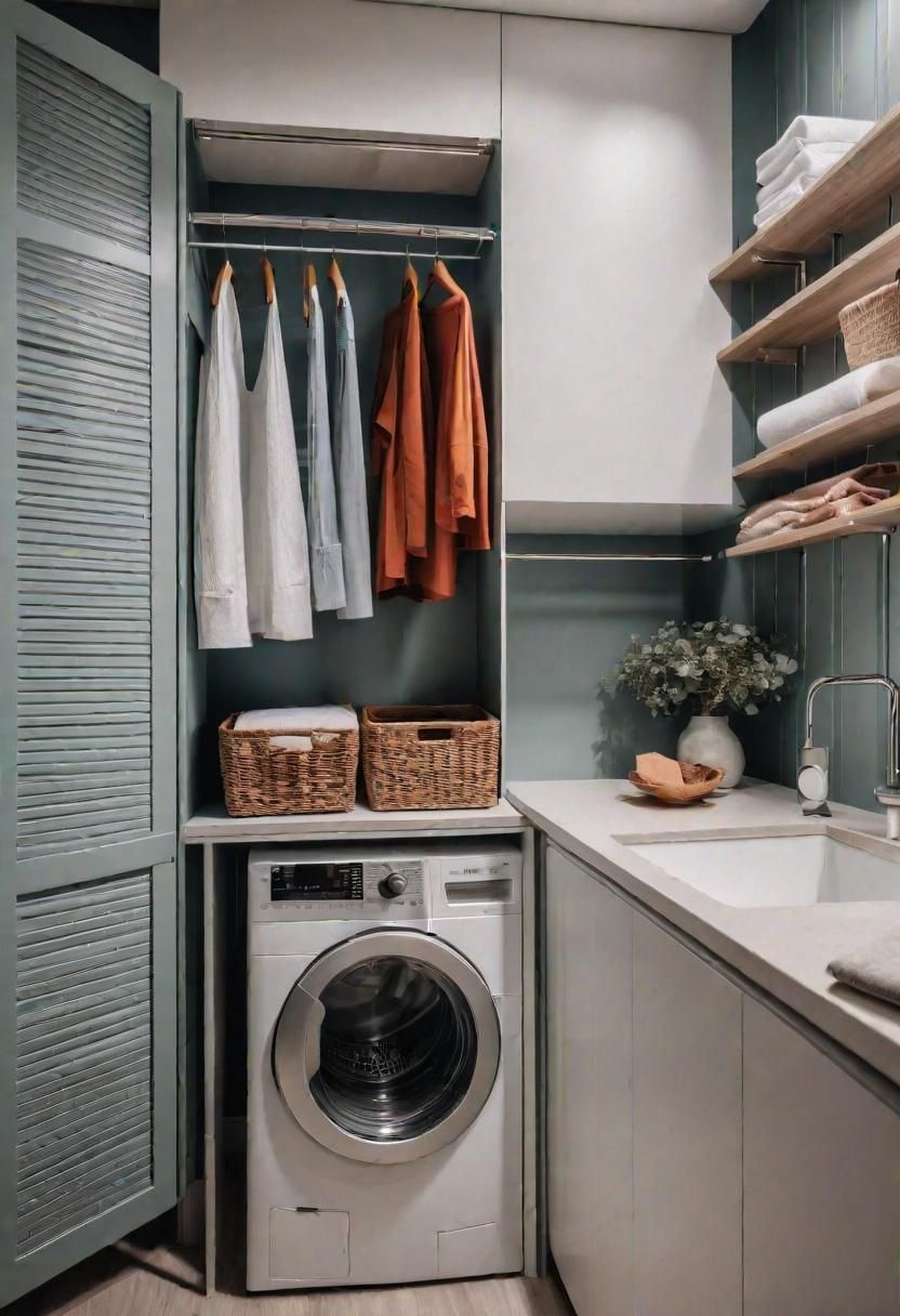 19 Space-Saving Small Laundry Room Ideas: Functional and Stylish 5 3. Hidden Drying Racks in Cabinet-0