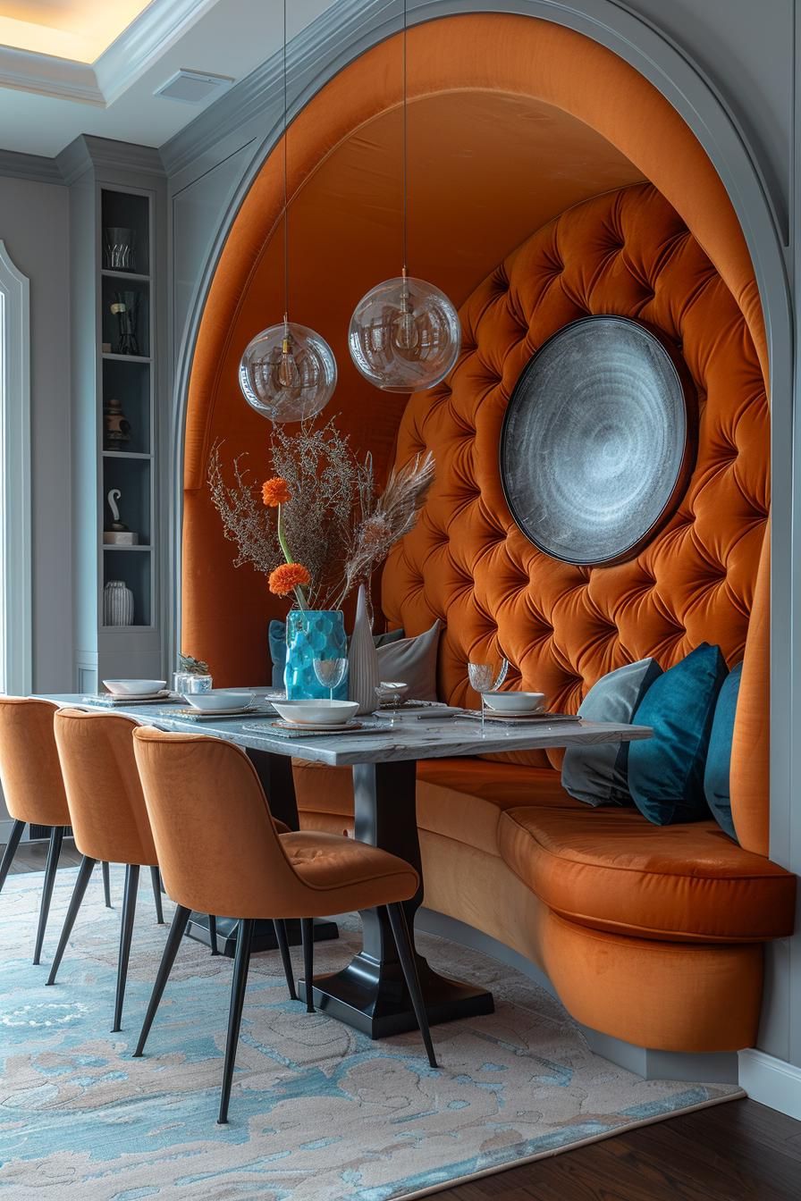 15 New Mid-Century Modern Dining Room Ideas 21 6. Modern Dining Booth Design Inspiration-3