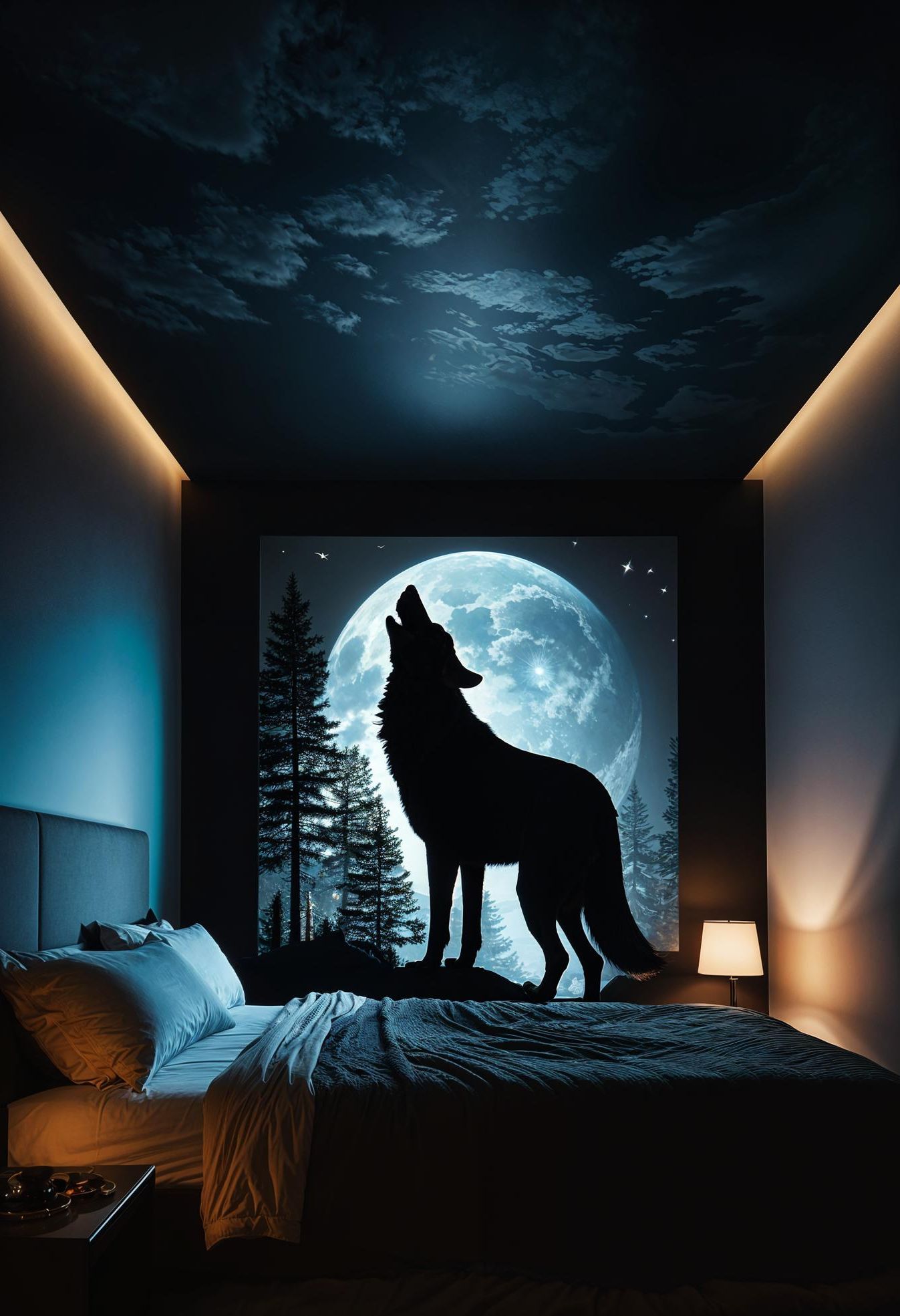 35 Super Cute Bedroom Decor Ideas to Spark Creativity 29 21. Wolf Shadow Projector: Luminary Ambiance Essentials-0
