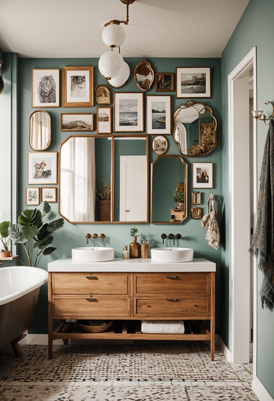 20. Eclectic Mirror Gallery Wall Ideas-0