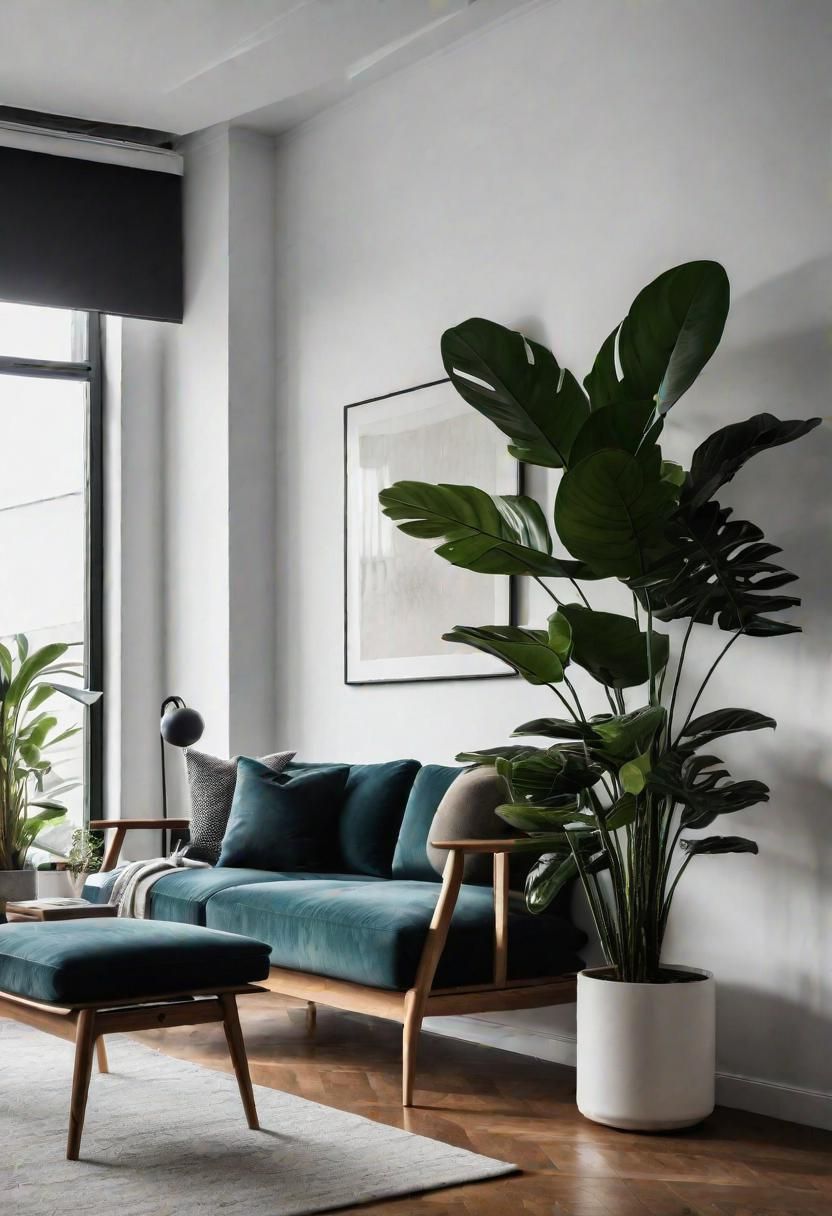 Small Space, Big Impact: 34 Minimalist Living Room Ideas for Every Apartment 34 32. Statement Indoor Plants for Impact-0