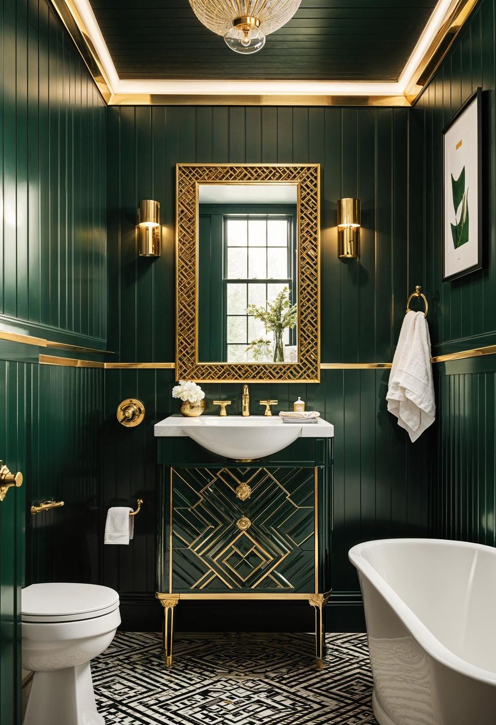 12. Art Deco Shiplap Bathroom Designs-2
